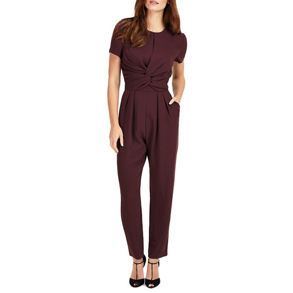 Phase Eight Anna-Maria Short Sleeve Jumpsuit In Wine Size 10 US (14 UK) $360